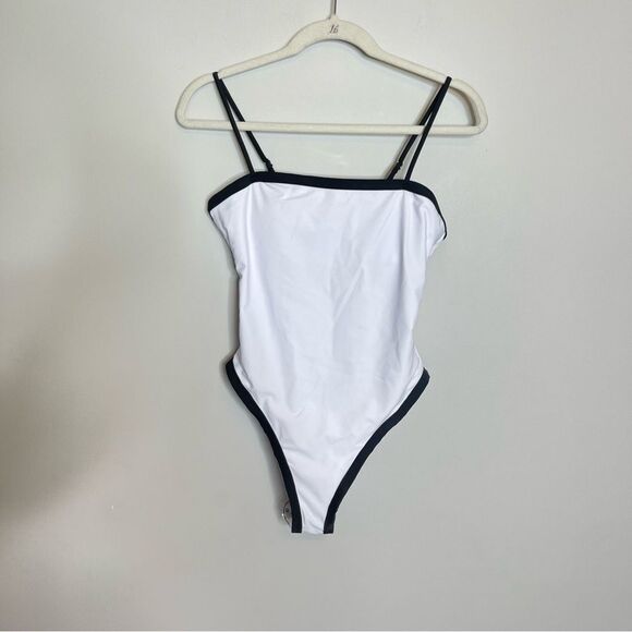 Commense Contrast Binding Basic One Piece Swimsuit NWT - Picture 6 of 8